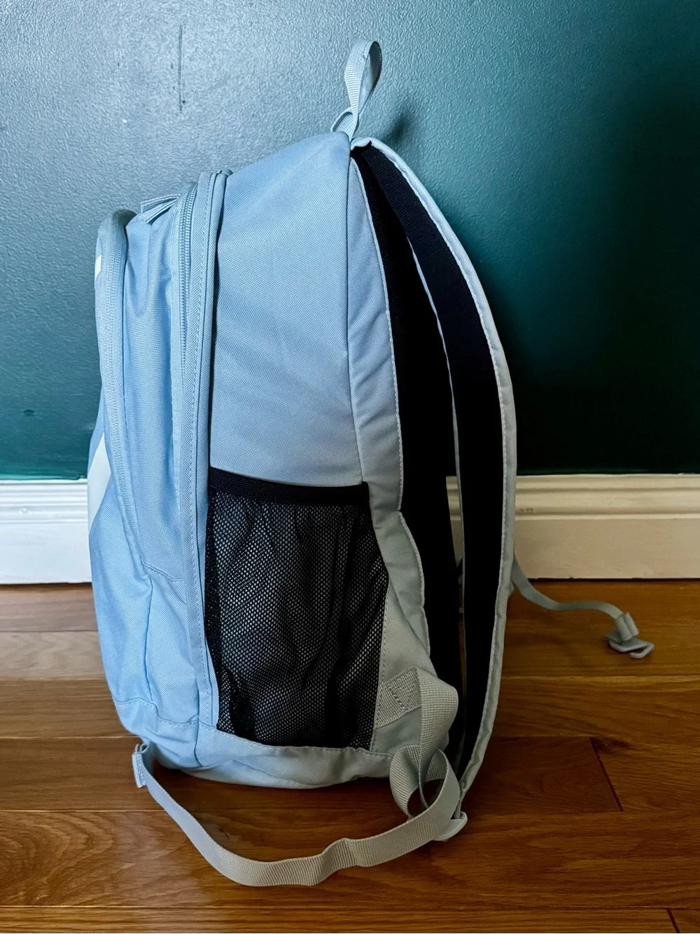 Nike Light Blue and White Swoosh Kids Backpack